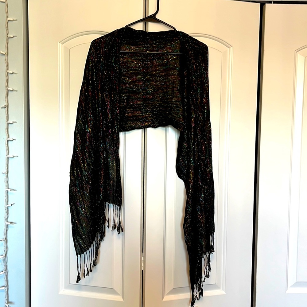 Sparkly scarf shawl with tassles